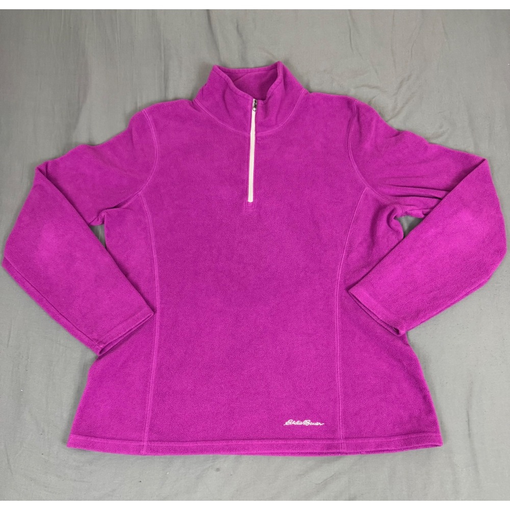 Eddie Bauer Womens Magenta Purple Quarter Zip Fleece Pullover D3459477 Size M